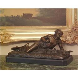 Superb Bronze Sculpture Crawling Indian