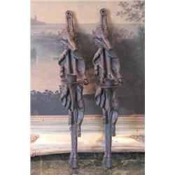Magnificent Bronze Sculpture Warthogs Candle Holders