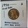 Image 1 : 177. 1970 S Small Date Lincoln Cent. Brilliant Unc.