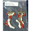 Image 1 : 244. .925 Fine Dangle Earrings with Mother-of-Pearl & Red