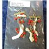 Image 2 : 244. .925 Fine Dangle Earrings with Mother-of-Pearl & Red