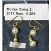 Image 1 : 284. Gold tone Freshwater Pearl Earrings. New in package.