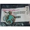 Image 1 : 314. .925 Reversible Botanical Turquoise Necklace Pendant.