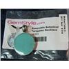Image 2 : 314. .925 Reversible Botanical Turquoise Necklace Pendant.