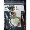 Image 2 : 325. Silver Heart Pendant with Mother of Pearl & Garnet.