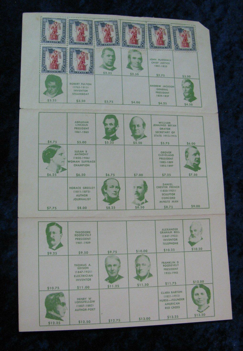 383. (8) 1958 U.S. Savings Bond Stamps Uncancelled in an album.