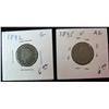 Image 1 : 509. 1892 & 1895 Liberty Nickels. Fair-Good.