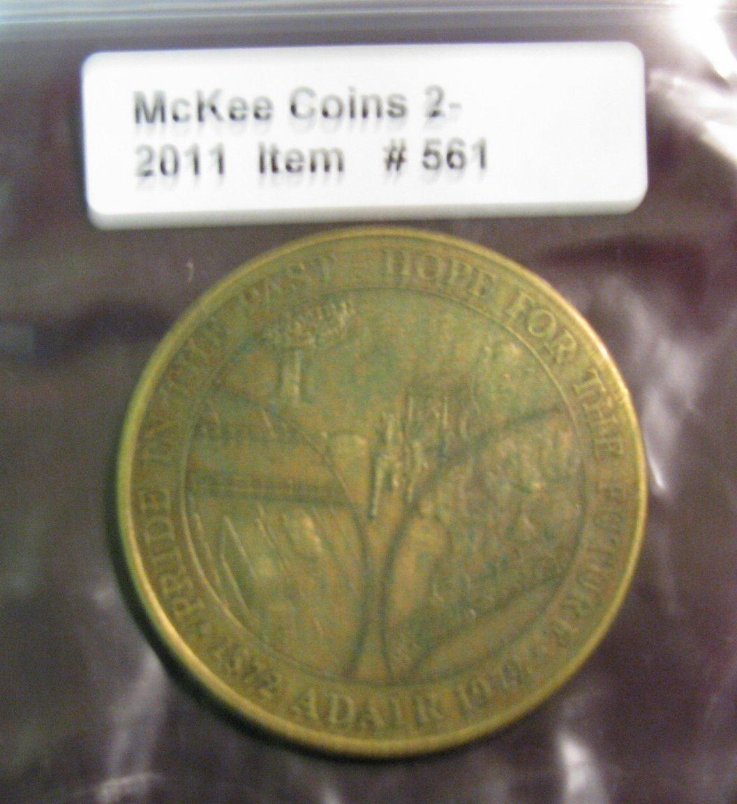 561. 18731973 "The Jesse James Gang" Adair, Iowa. Brass.