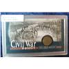 653. "Civil War Penny" 1865 Indian Cent. In hard plastic case.