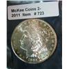 Image 1 : 723. 1881 S Morgan Silver Dollar. MS 64 Deep Mirror Prooflike.