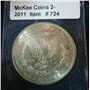 Image 2 : 724. 1882 P Morgan Silver Dollar. EF-AU