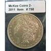 Image 1 : 758. 1899 O Morgan Silver Dollar. F-12.