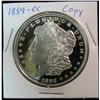 Image 1 : 1023. 1889CC Morgan Dollar Replica Coin. Proof like, BU.