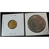 Image 2 : 1067. 1972P Eisenhower Dollar & Blank Cent Planchet .