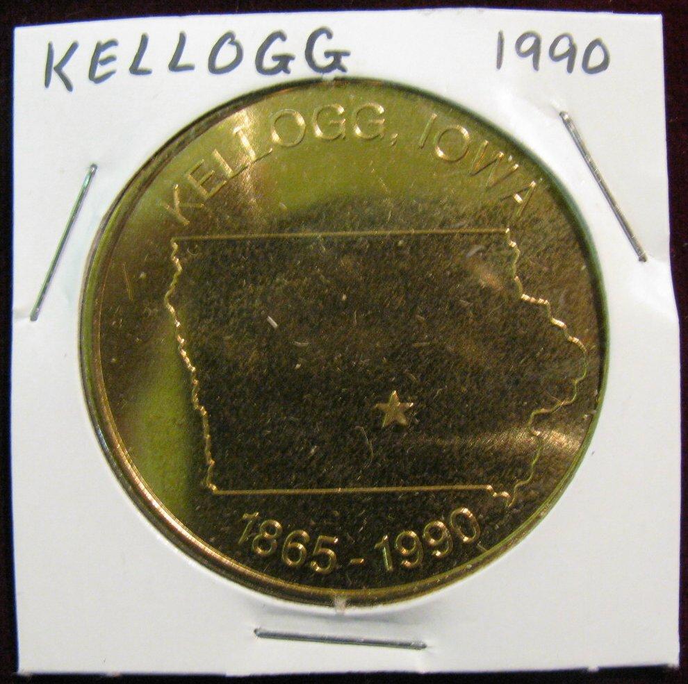 1112. 1990 Kellogg, Iowa 125th Anniversary Medal Bronze.