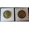 1228. 1974 Kennedy Half & 79P SBA. Dollar. Gold Plated.
