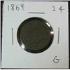 Image 1 : 1357. 1864 US 2-Cent Piece. G.