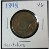 Image 1 : 1375. 1848 US Large Cent. VG Scratches.