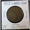 Image 1 : 1378. 1852 US Large Cent. VF Scratches.