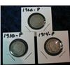 Image 1 : 1481. 1900P, 10P & 14P Barber Dimes. G.