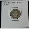 Image 1 : 1581. 1911 Barber Dime. VF.