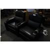 Image 1 : BLACK LEATHER ELECTRIC 2 SEAT THEATRE SOFA