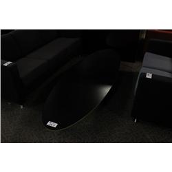 MAPLE FRAME BLACK ELLIPTICAL COFFEE TABLE