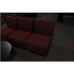 KEILHAUER BURGANDY MODULAR RECEPTION CHAIR