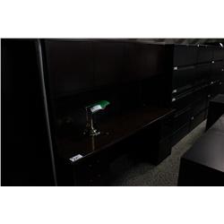 DARK MAHOGANY CREDENZA W/HUTCH