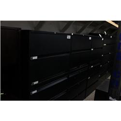 TEKNION BLACK 5 DRAWER LATERAL FILE CABINET