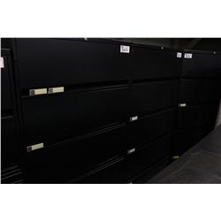 TEKNION BLACK 5 DRAWER LATERAL FILE CABINET