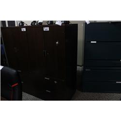 HERMAN MILLER MAHOGANY FILE/STORAGE CABINET 66"
