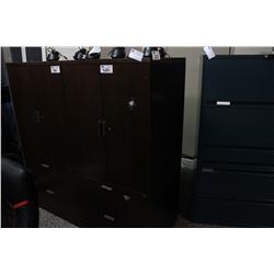HERMAN MILLER MAHOGANY FILE/STORAGE CABINET 72"
