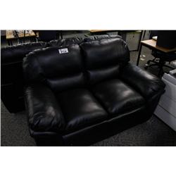 BLACK LEATHER SOFA & LOVESEAT