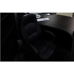 BLACK LEATHER MID BACK EXECUTIVE CHAIR