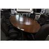 Image 1 : CHERRY 8FT RACE TRACK BOARDROOM TABLE W/MEDIA