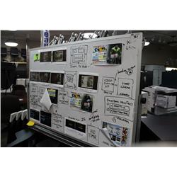 4FT X 8FT 2 SIDED WHITE BOARD ON MOBILE STAND