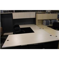 MAPLE U-SHAPE EXECUTIVE DESK W/HUTCH