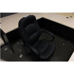BLACK LEATHER MID BACK EXECUTIVE CHAIR