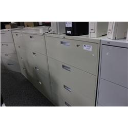 BEIGE 4 DRAWER LATERAL FILE CABINET