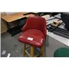 Image 1 : LOT OF 3 RED LEATHER BAR STOOLS