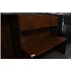 Image 1 : CHERRY EXECUTIVE DESK W/HUTCH & MATCHING BOOKSHELF