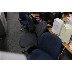 5 GREY & BLUE ERGONOMIC OFFICE CHAIRS