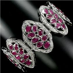 301ctw Top Red Ruby Sterling Bracelet  (JEW-2275)