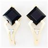 2.52ct Black Sapphire Diamond 9k Gold Earrings (JEW-9211X)