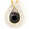 1.20ct Black Sapphire 10 Diamond 9k Gold Pendant (JEW-9287X)