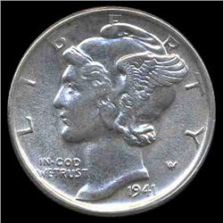 1941 Mercury Dime Choice MS64 FB (COI-8383)