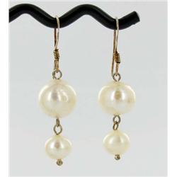 White S. Sea Saltwater Double Pearl Earrings (JEW-1831)