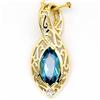1.51ct London Bl Topaz Diamond 9k Gold Pendant (JEW-9291X)