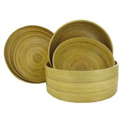 Spun Bamboo Stacking Canisters Set of 3 (DEC-170)